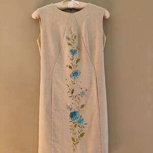 Price Reduced 1960s Embroidered Linen Dress image 5