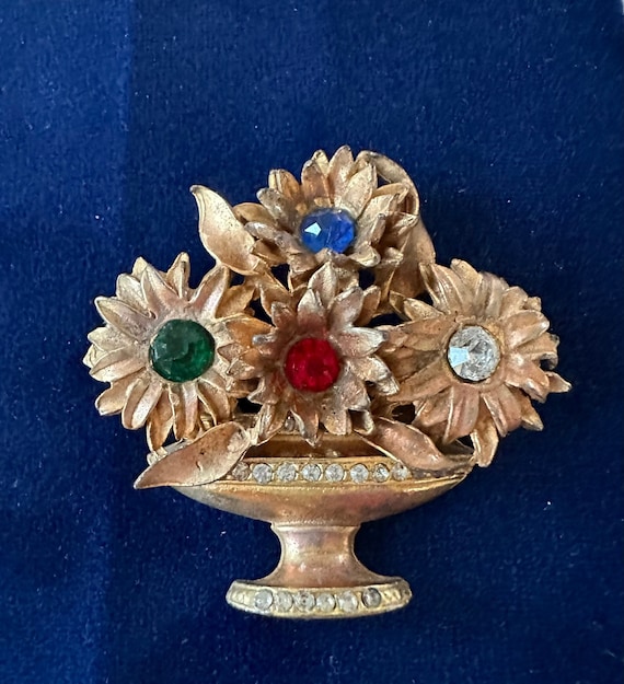 Vintage　1940’s flower handpaint brooch Vintage Hand Painted Enamel Flower Brooch Pin-1940's | eBay