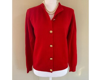 Ballantyne Vintage Women's 100% Cashmere Gold Buttons Ballantyne Vintage Women's 100% Cashmere Gold Buttons
