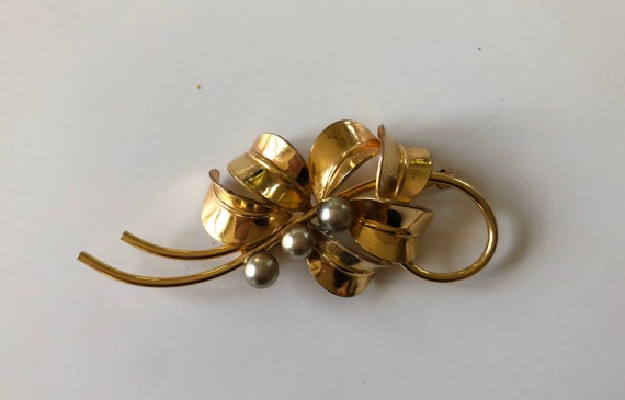 1950s Forstner Brooch Gold Filled - image 1