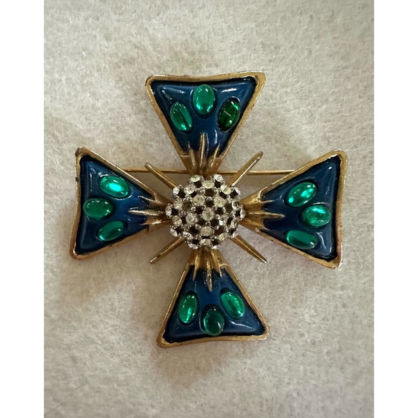 1960s Kramer Maltese Cross Brooch