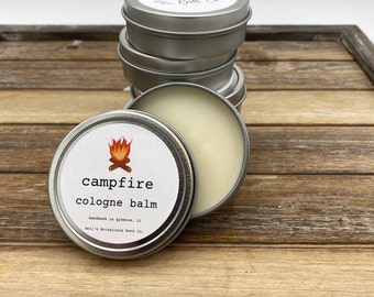 Men's Campfire Cologne | Cologne Balm | Campfire Cologne | Solid Cologne Balm | Gift for Dad | Gift for Men | Men's Skincare | Christmas Dad