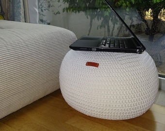Puf relleno de ganchillo, Puf otomano para mantener la forma con 50% algodón 50 bolas, Puf, Cojín de suelo, Almohada de meditación, Taburete