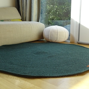 Rond groen kinderkamerkleed, gehaakt katoenen vloertapijt, ronde gehaakte mat, vele kleuren en maten zijn beschikbaar