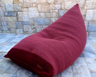 S/M/L/XL dimensioni pouf sacco Pouf interno all'uncinetto Lounge poltrona sacco per l'arredamento del soggiorno della scuola materna Cuscino