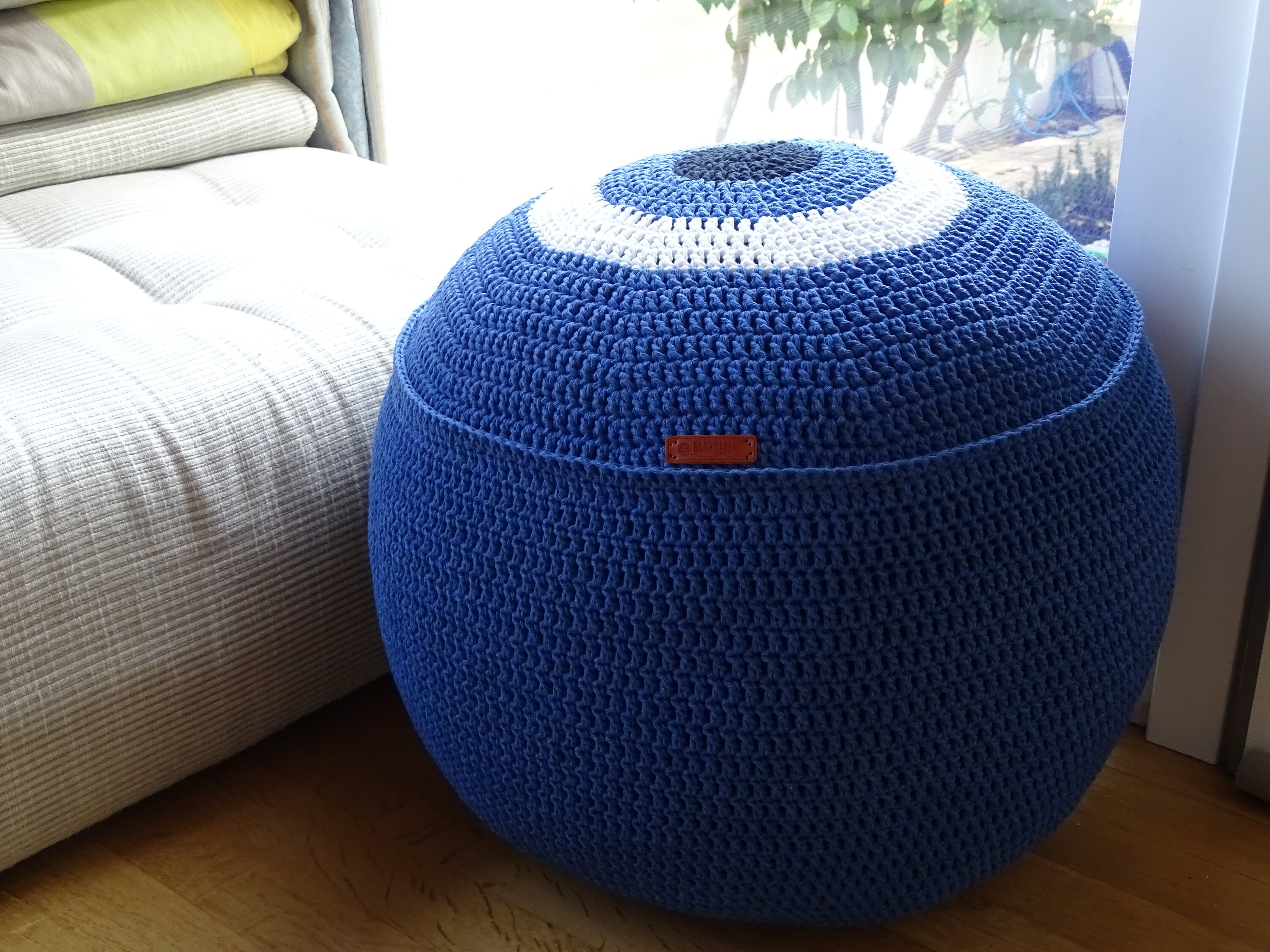 Braided Stuffed Pouffe Lucky Charm Ottoman Pouf With 50 Etsy