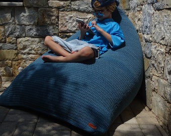 Sofa Sac Bean bag Charir, Crochet Lounge bean chair for Nursery, living room, Daybed for Lounge Room, Decorative Ottoman Pouf