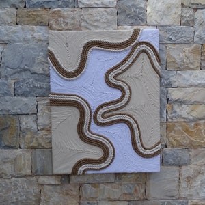 Handmade Fiber Art Wall Hanging, Contemporary Art for Modern Home made of Natural Cotton Rope 23.5*31.5 inches