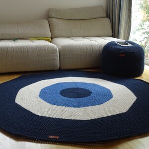 Macrame cord Lucky charm Round Carpet for Lounge area in Living Room Rug, Round Crochet Mat for good luck