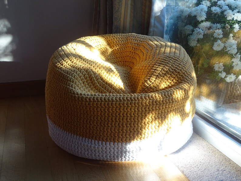 Bean Bag S/M/L/XL Crochet Lounge Bean Chair for Nursery Etsy