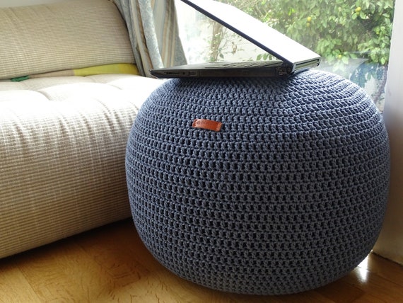 Macrame pouf ottoman discount