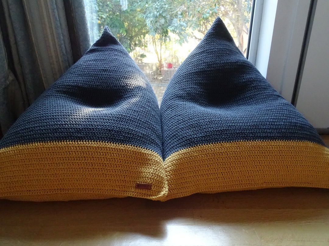 Custom Bean Bag S/M/L/XL, Crochet Lounge Bean Chair for Nursery, Living