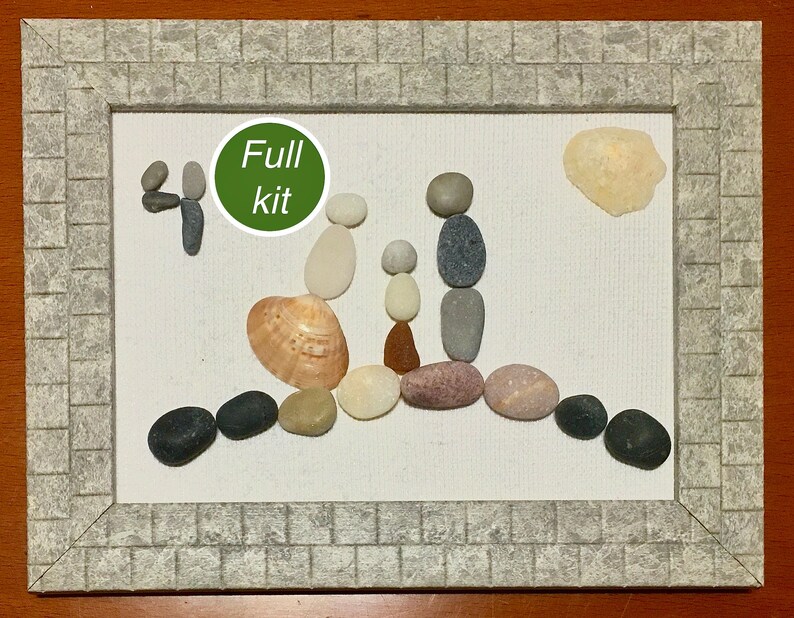 DIY craft kit for adult pebble art family of 3 Etsy