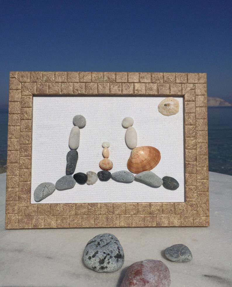 DIY craft kit for adult pebble art family of 3 Etsy
