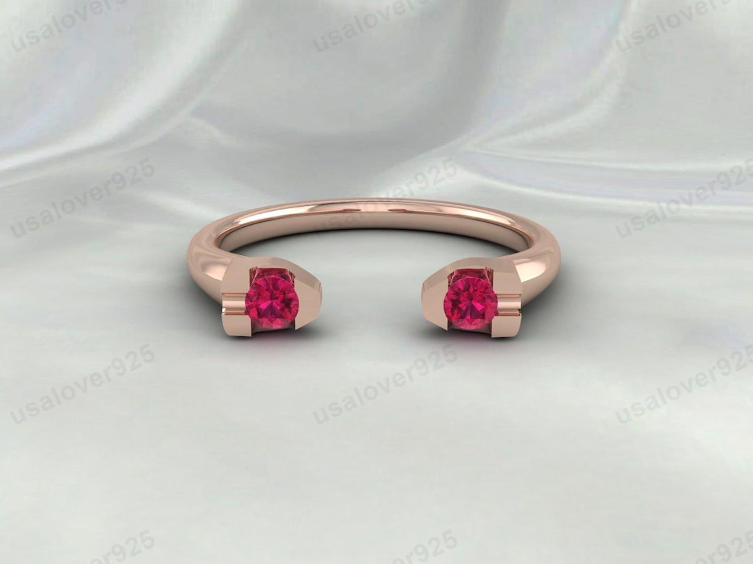Ruby Stackable Aniversary Rings Ruby Wedding Band: Open Stacking Anniversary Ring - Etsy