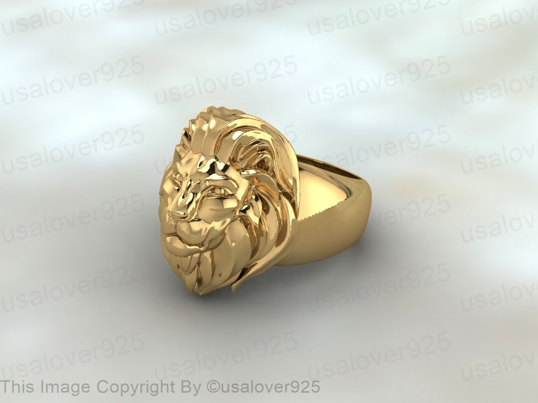 Loin Head Ring Handmade Ring High Quality Brass Ring Yellow Etsy