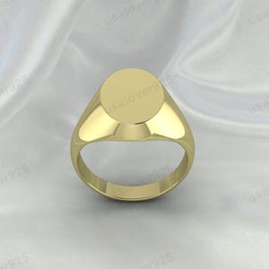 High-Quality Yellow Brass Men&#39;s Signet Ring, Handmade Vintage Jewelry, Unique Gift for Him