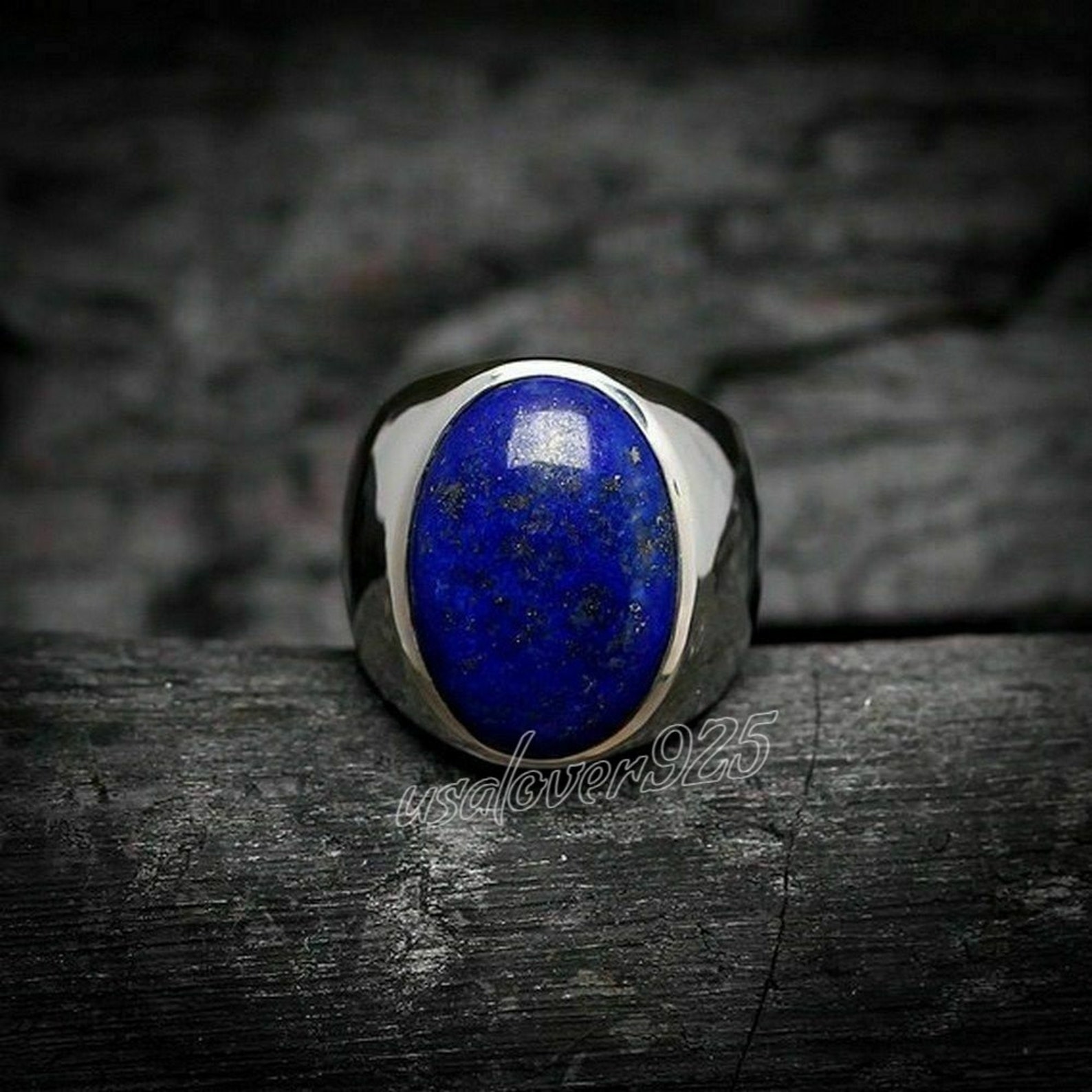 50 OFF Lapis Lazuli Ring Mens Lapis Stone Ring Blue Lapis Etsy