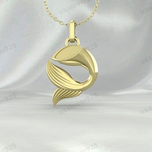925 Sterling Silver Fish Necklace | Fish Pendant | Minimal Animal Jewelry | Everyday Wear | Gift for Fish Lover | Unique Pendant Gift