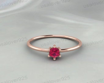 Handmade Pink Ruby Ring – Sterling Silver July Birthstone Jewelry