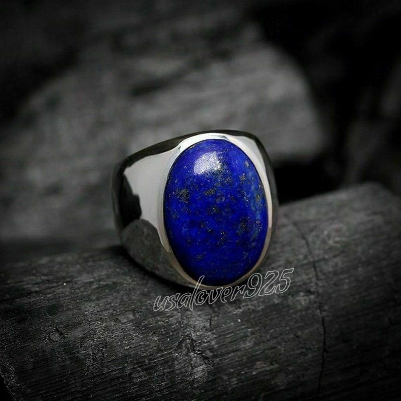 50 OFF Lapis Lazuli Ring Mens Lapis Stone Ring Blue Lapis Etsy