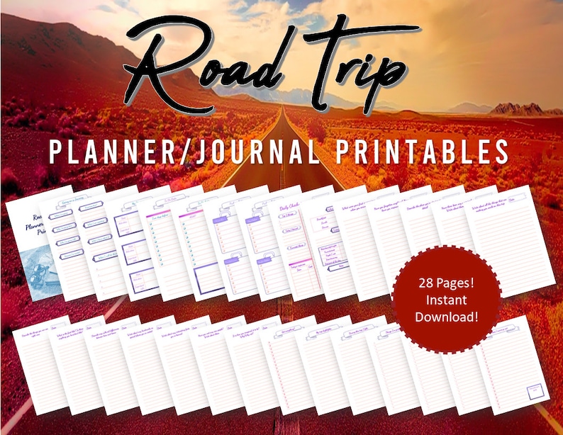 Printable Road Trip Planner and Journal Trip Planning Etsy