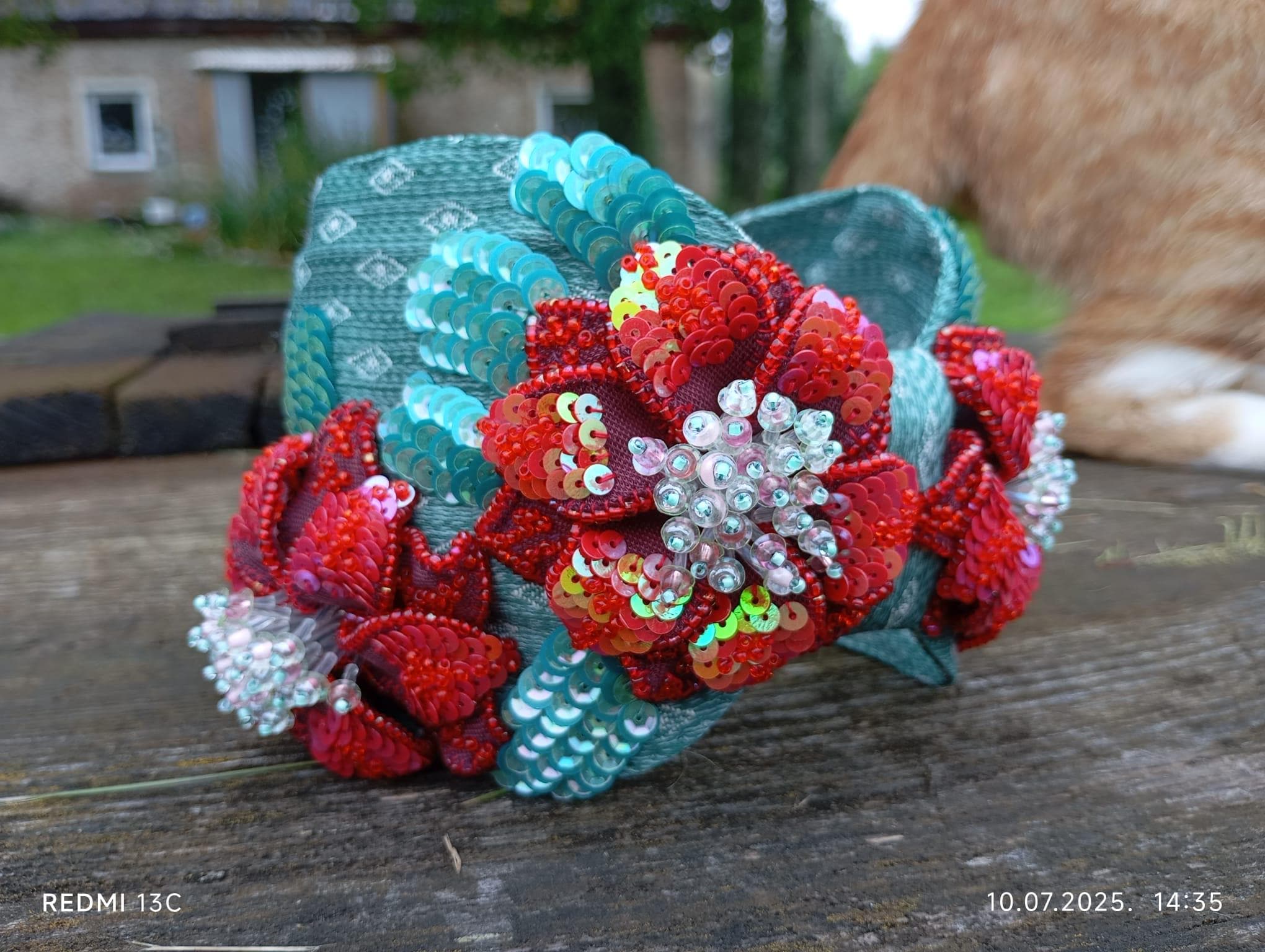 Floral Sequin Beaded Headband Marilyn Flower Sequin & Beaded Headband | Oliver Bonas main image 2