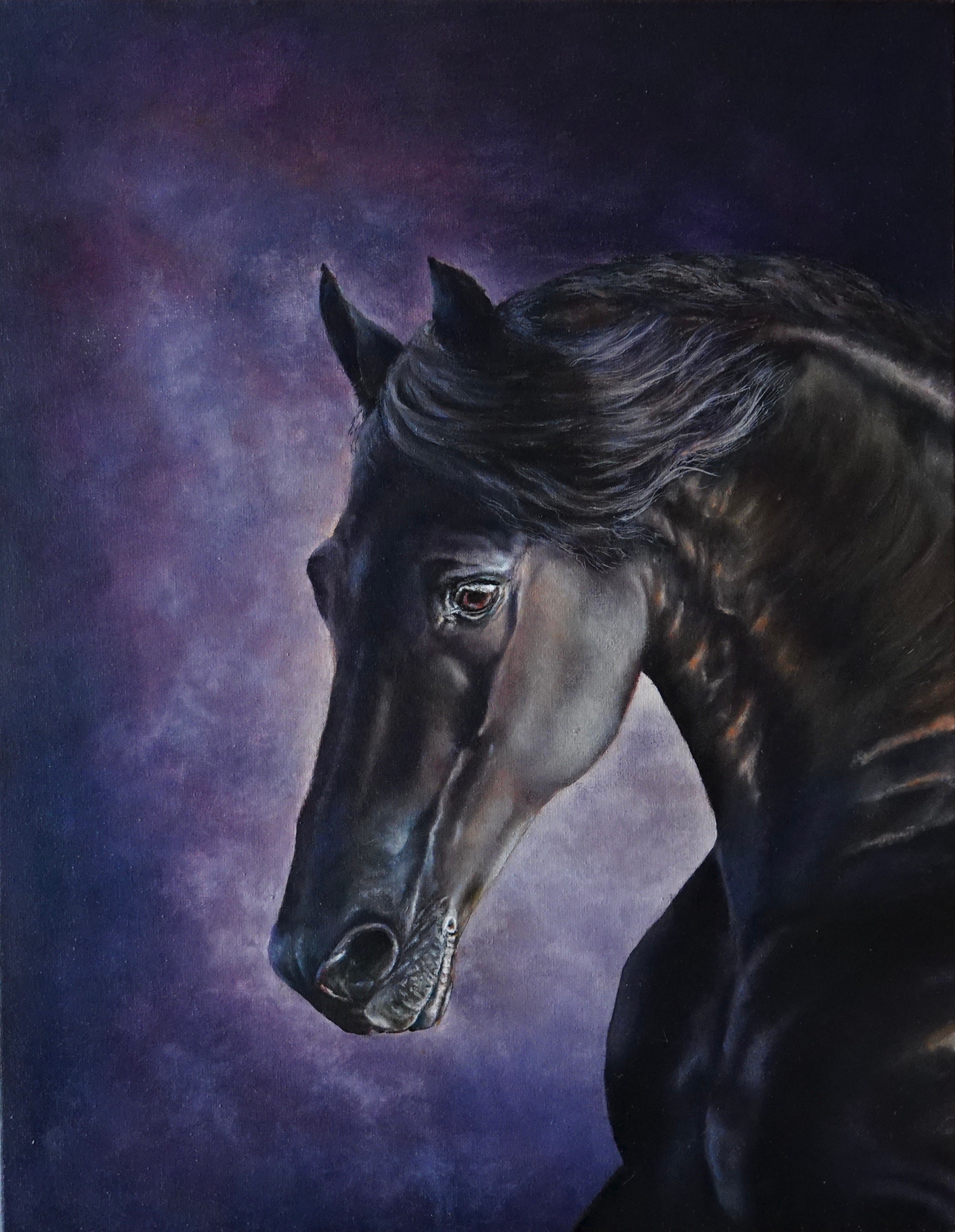 black-horse-oil-painting