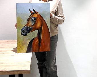 絵画 馬 額装油絵 絵画 動物 馬の絵 インテリアアート額付き 水彩画・油絵調 WAT0372