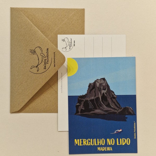 Postal Mergulho no Lido (ilha da Madeira , concept store desing baleiavulcanica Funchal )