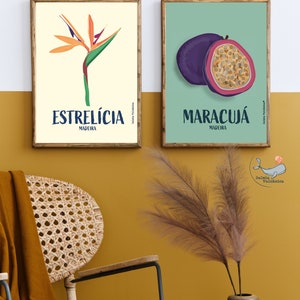 Estrelícia (Strelitzia) Ilustração Gráfica da Madeira Konsttryck Affisch Blomma Estrelicia Druck Strelitzia Blume Madeira Poster Portugal bild 7