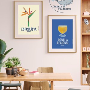 Estrelícia (Strelitzia) Ilustração Gráfica da Madeira Konsttryck Affisch Blomma Estrelicia Druck Strelitzia Blume Madeira Poster Portugal bild 9
