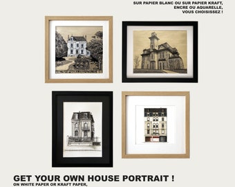 PROVISION! Benutzerdefinierte Originalillustration von Haus und Landschaft auf Bestellung