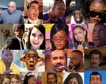 May include: A collage of various faces expressing different emotions, including surprise, confusion, and amusement. The faces are arranged in a grid pattern, creating a visually interesting and humorous image.