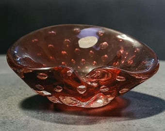 Red Wine Handcrafted Murano Bowl from The 1970's