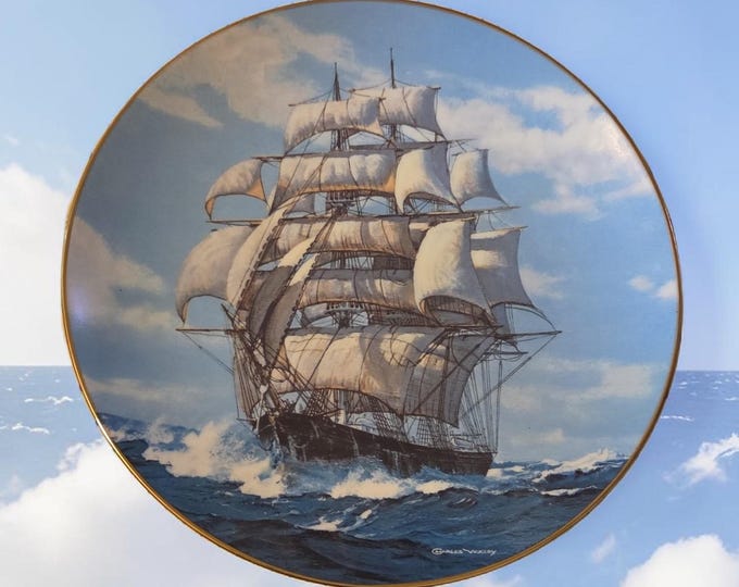 The Twilight Under Full Sail by Charles Vickery Art 9" Collector Plate