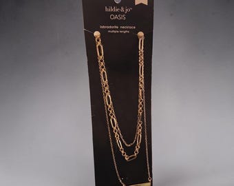 hildie & jo Oasis Multiple Chain Lengths with a Labradorite Pendant