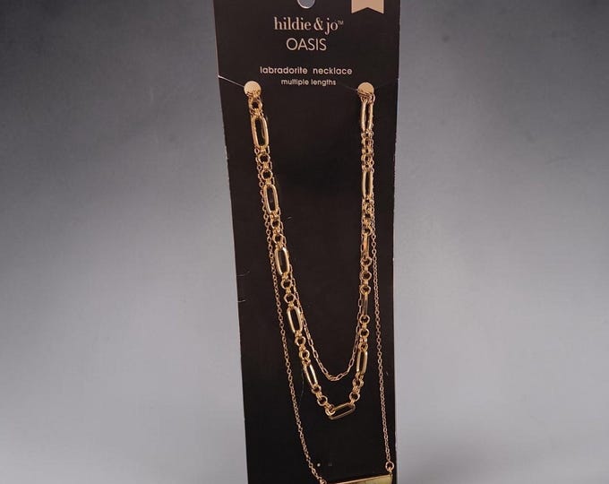 hildie & jo Oasis Multiple Chain Lengths with a Labradorite Pendant