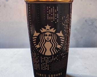 Starbucks Times Square NYC Ceramic 12oz Tumbler & Lid 2015