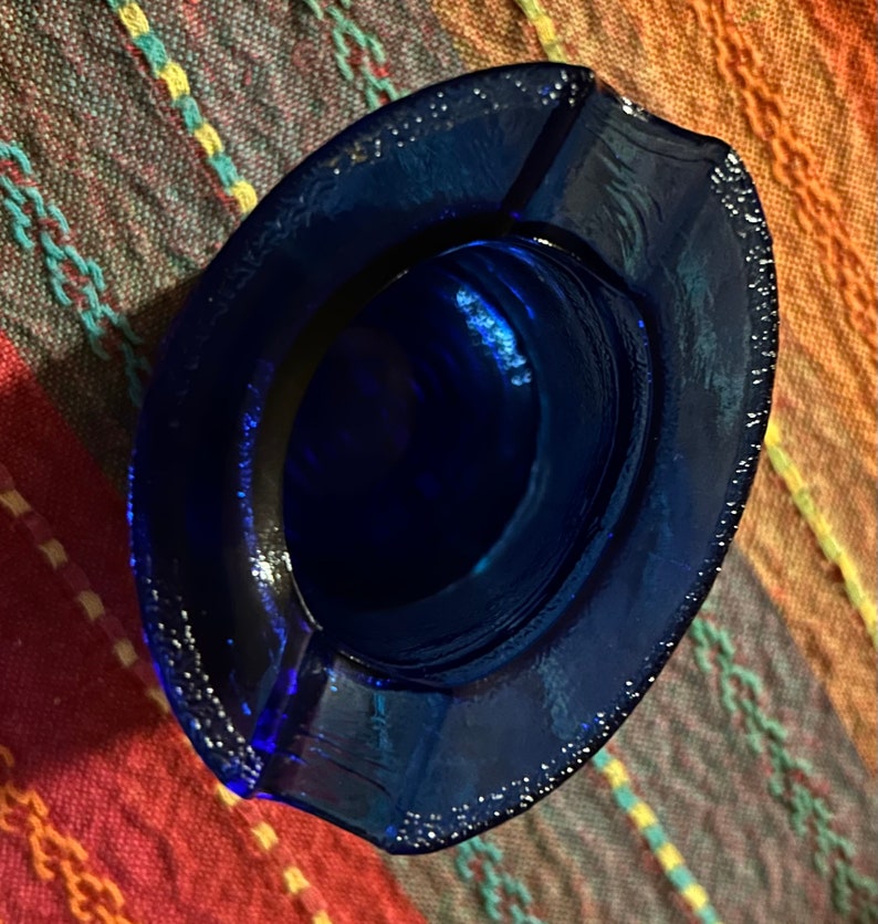 A Vintage Blue Cobalt Top Hat Ashtray 2 1/2 X 2 X 3 - Etsy