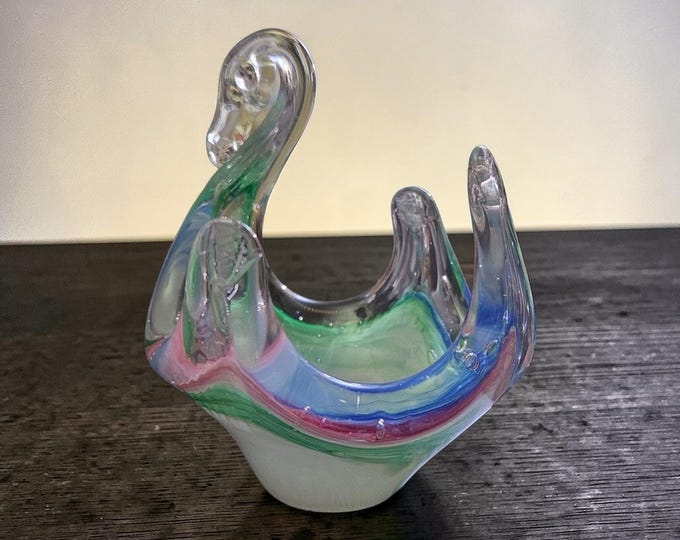 Vintage Murano Glass Swan Trinket Dish...Not One Is The Same!