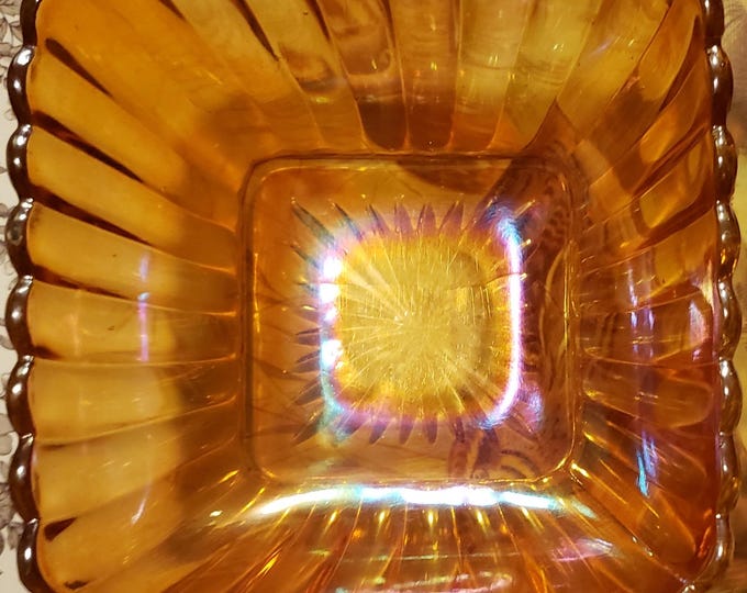 Carnival Square Glass Starburst Bowl 6" x 3"