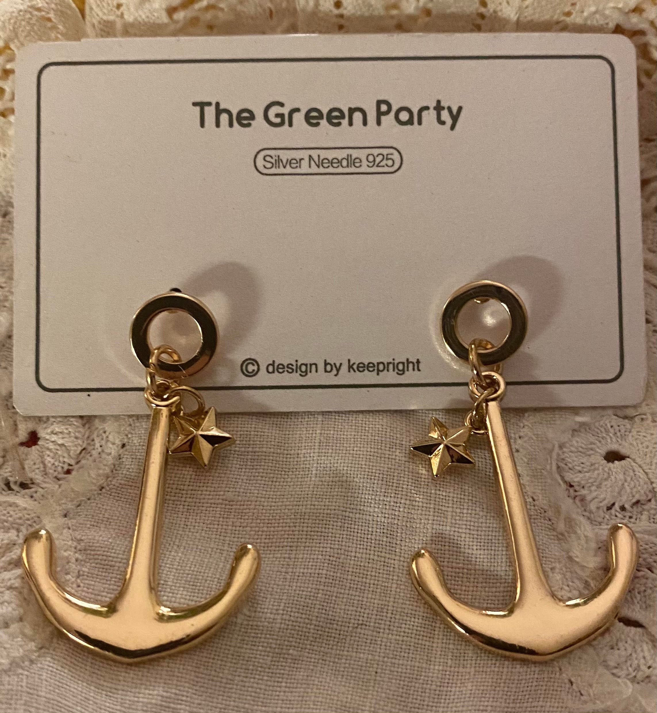 Green party earrings deals