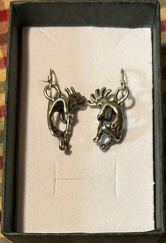 1.25" Matching Sterling Silver Kokopelli Earrings