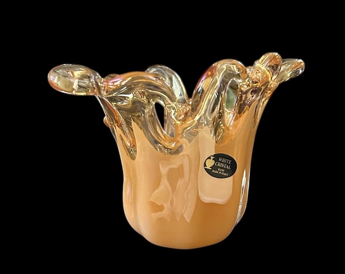 Murano Creamy Peach Crystal Glass Bowl
