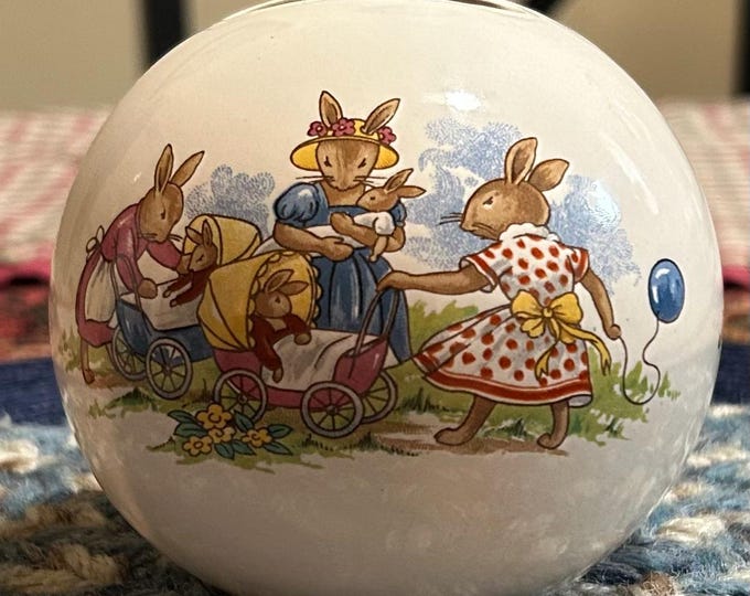 A Round Royal Doulton Bunnykins Bank from U.K. 3" x 12"