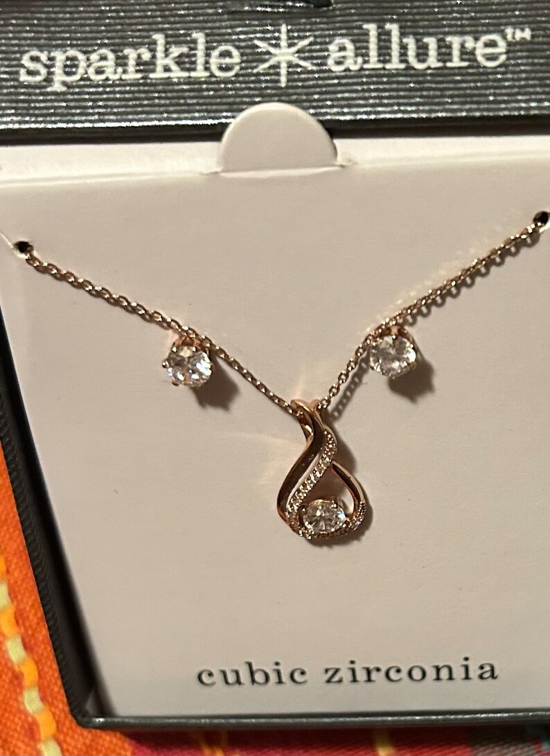 Sparkle Allure, Cubic Zirconia Pierced Studs & Necklace Set - Etsy