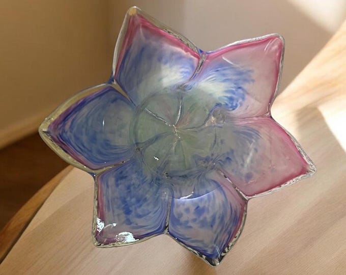 Fenton 2” X 5 1/2” Flower Hand Crafted Glass Trinket Dish