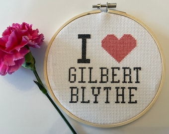 I Love Gilbert Blythe, Anne of Green Gables, Beginner Cross Stitch Pattern .pdf download