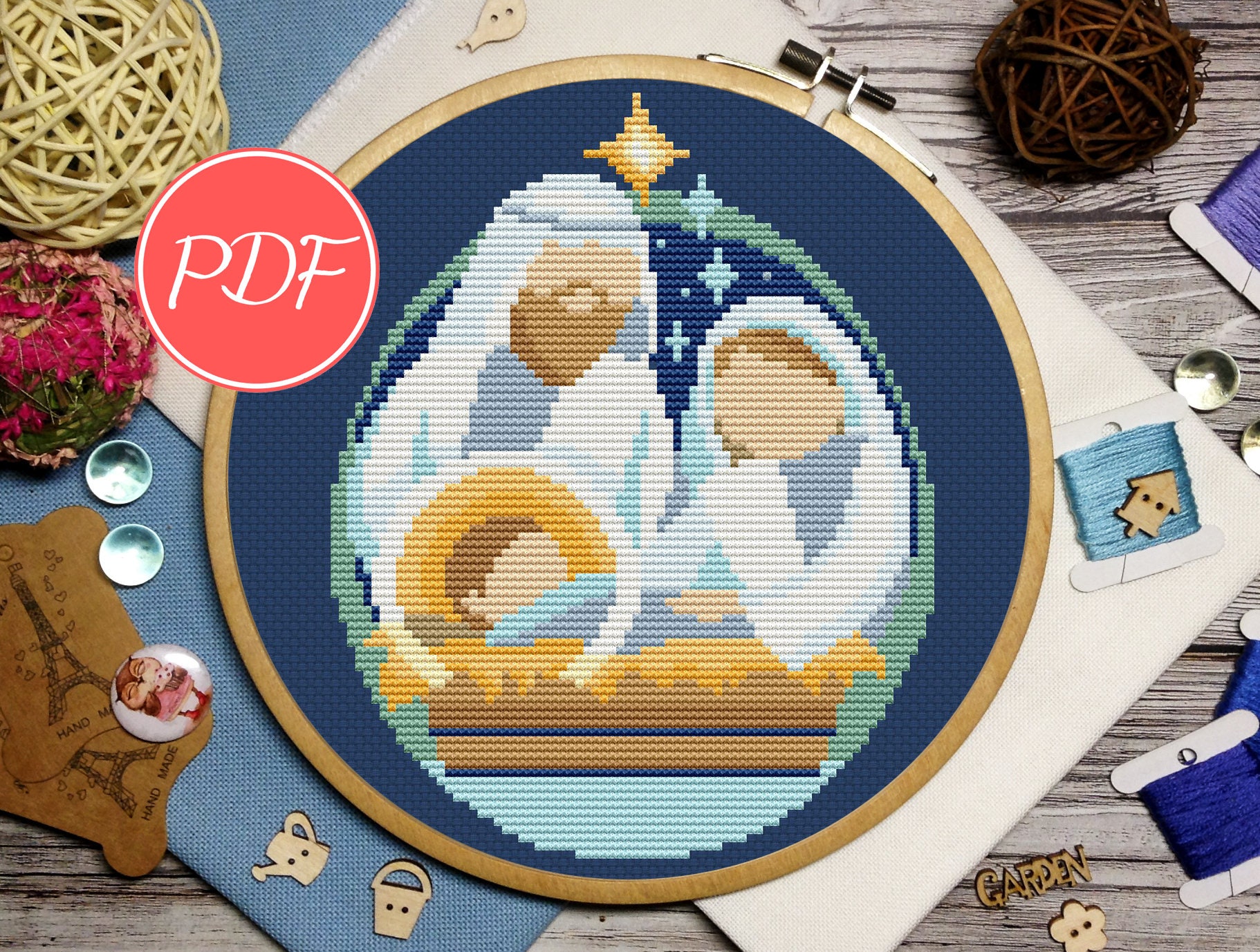 Jesus cross stitch Nativity scene cross stitch pattern Etsy